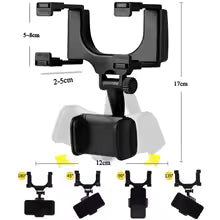 Car Mount Universal Mobile Phone Holder for Rearview Mirror 360 Degree Adjustable