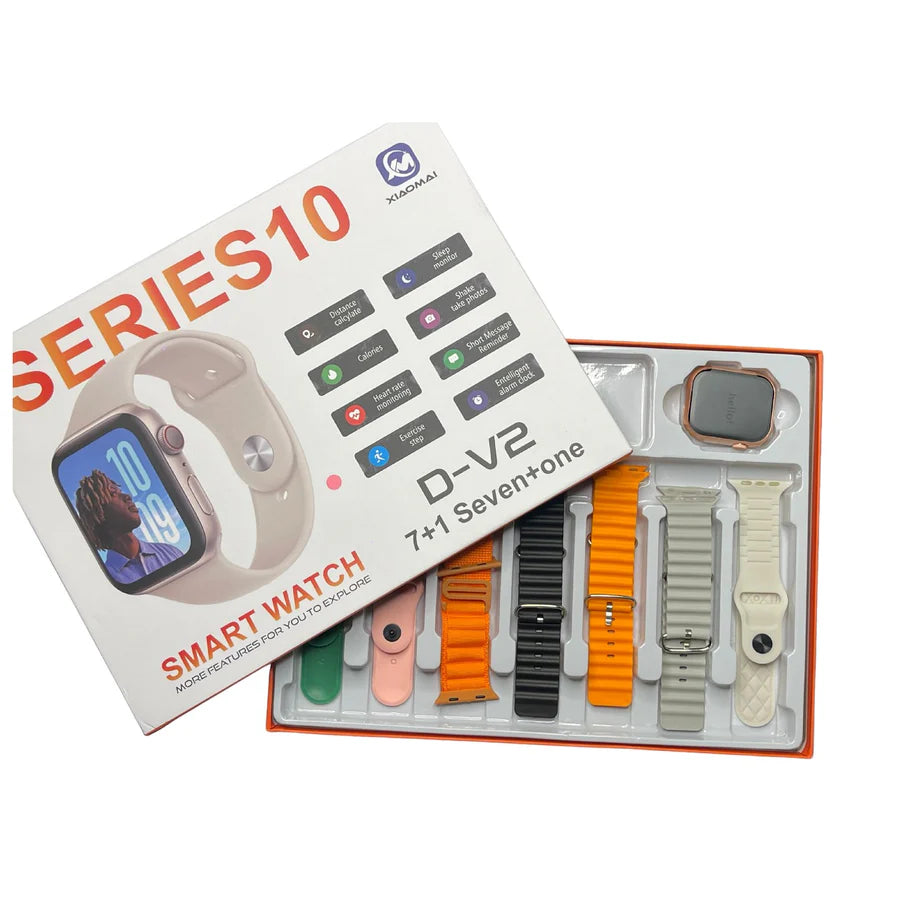 Series 10 Smart Watch with 7 Different Straps Touch Screen Fitness Smartwatch