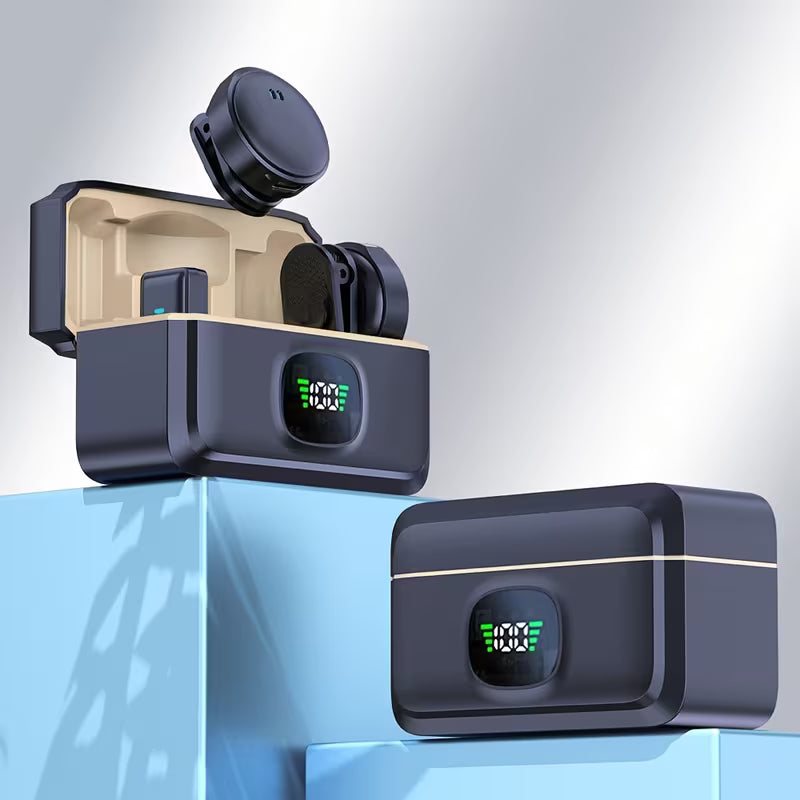 HITOZON Professional Wireless Lavalier Microphone Plug and Play with Type C Charging Case LED Display