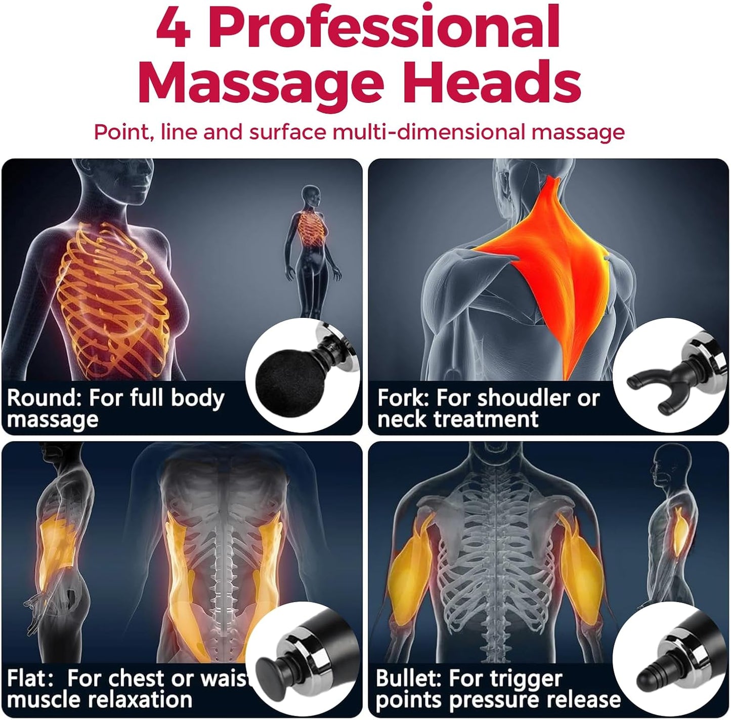 U-Shaped Fascial Gun Massager With 9 Modes