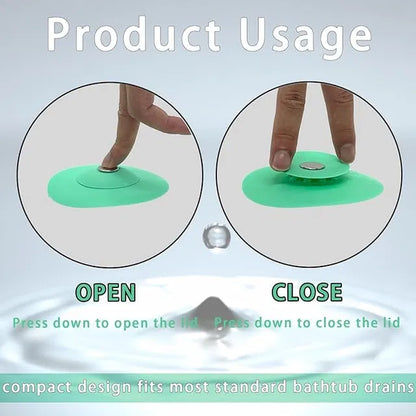 Universal Stopper and Strainer, Strainer and Drain Collapsible Silicone Kitchen Sink Drain Stopper, Catch Food Particles