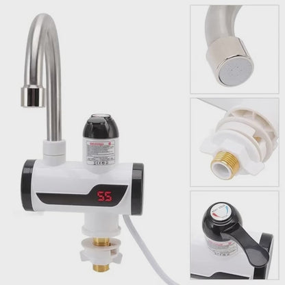 Instant Hot Water Tap Electric Instant Water Heater Faucet with LED Digital Display British Plug