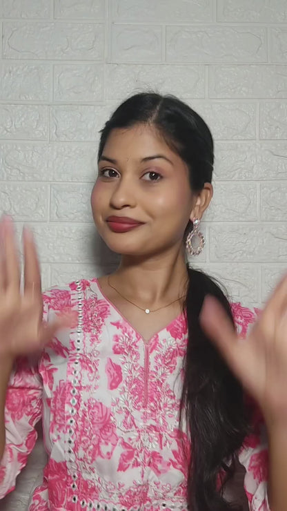 1200ml / 40oz Stainless Steel Vacuum Insulated Tumbler with Lid & Straw – Floral Rose Pattern