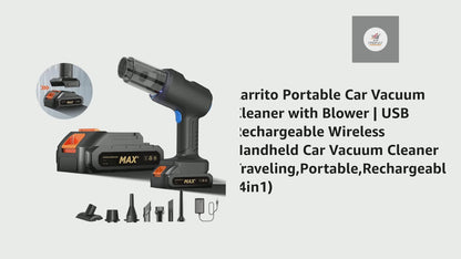 Portable Car Vacuum Cleaner with Blower – USB Rechargeable Wireless Handheld Cleaner